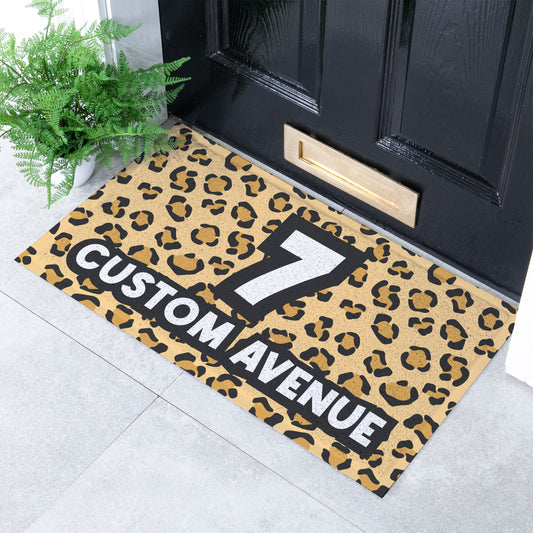 Leopard Print Custom Address Noodle Mat